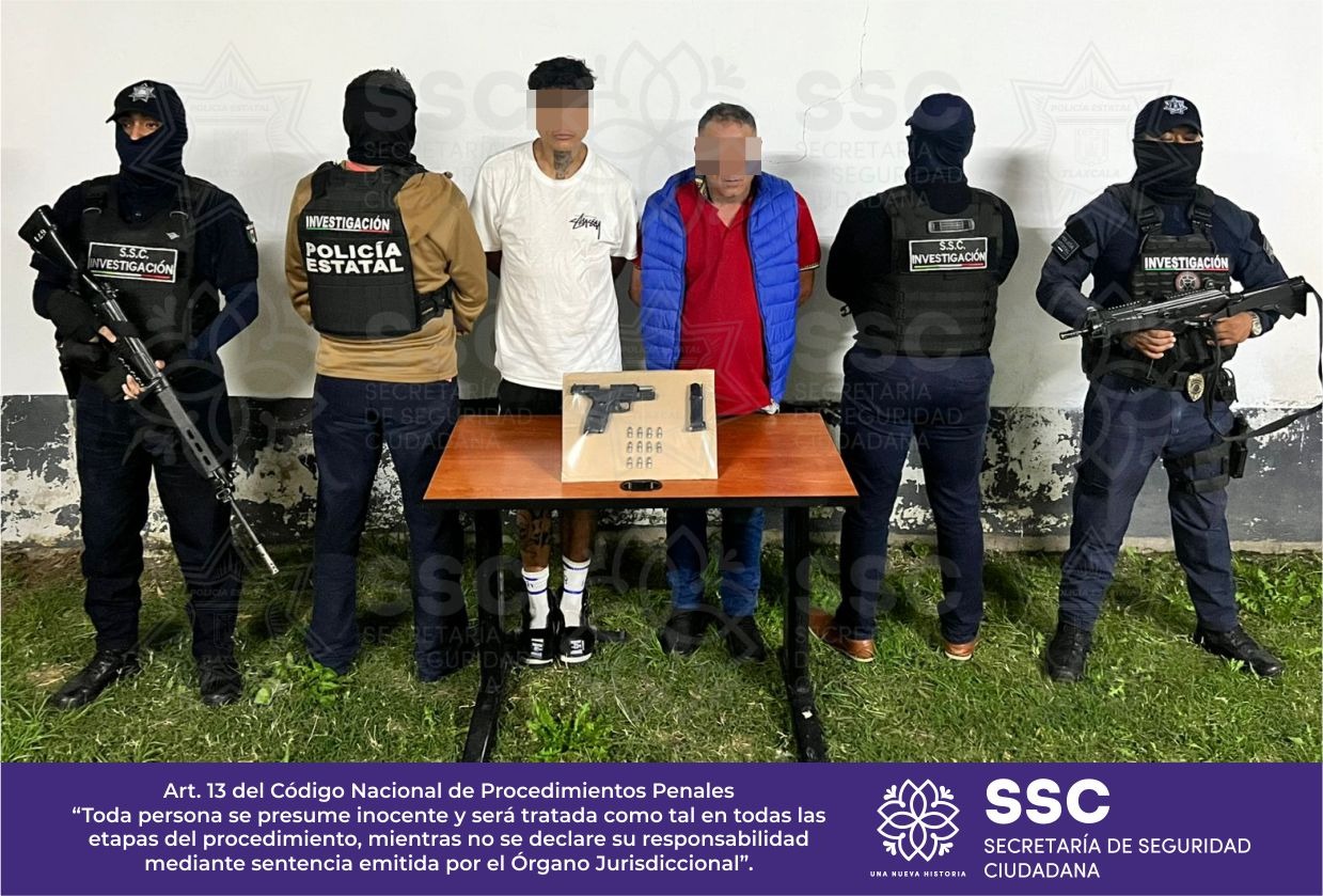 Detiene SSC a dos sujetos por portación ilegal de arma de fuego